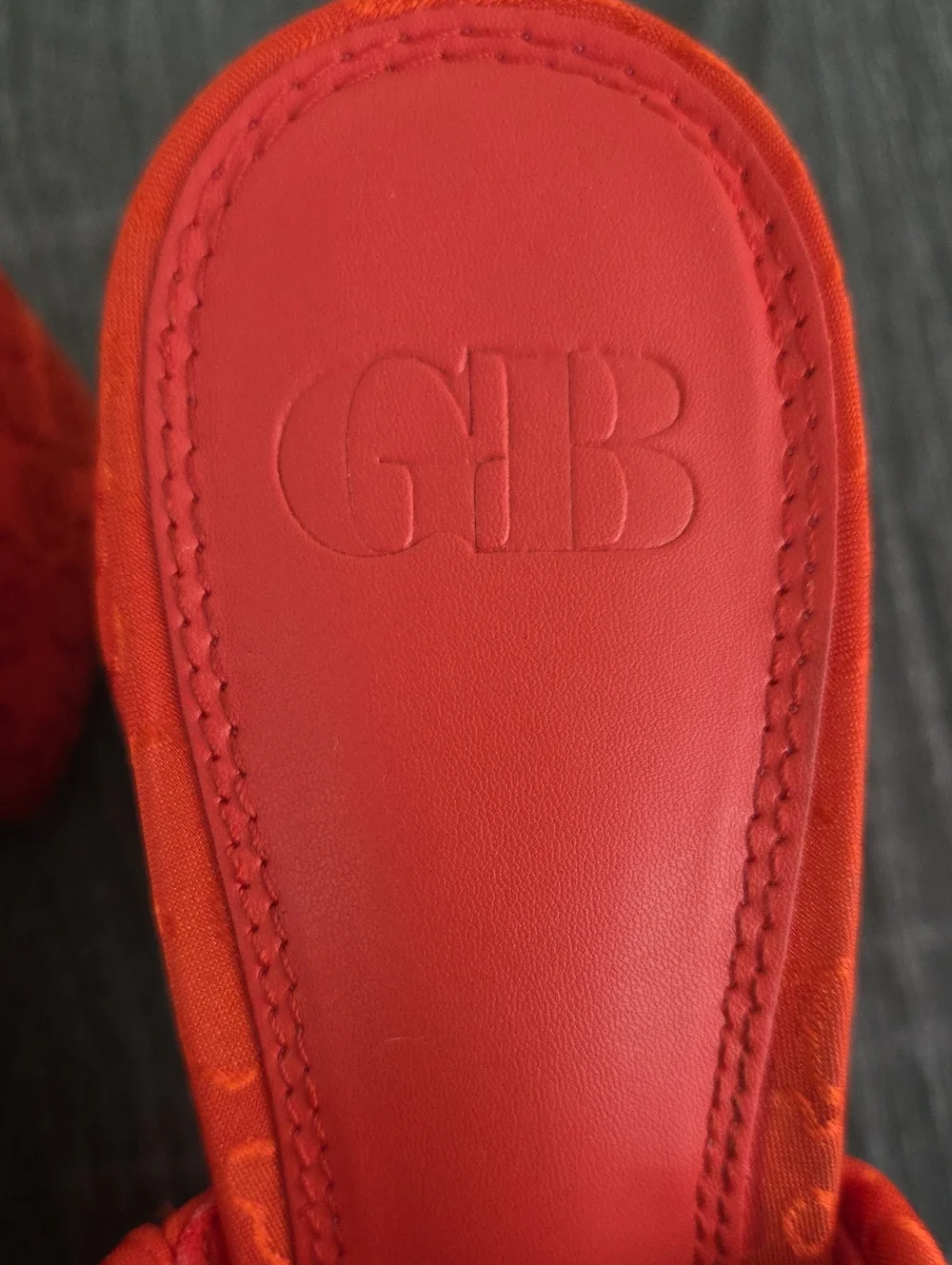 Gianni Bini Red Orange Floral Platform Mule 8M. 3D Rose-Accent Thick Front Strap - Picture 10 of 12